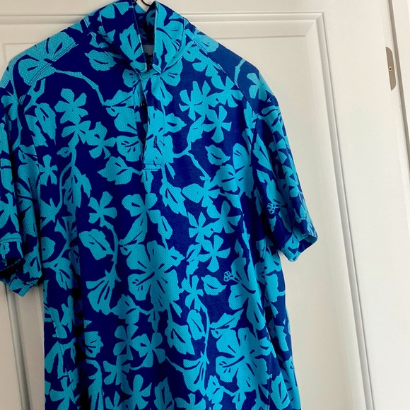 Blue and Teal Tommy Bahama Polo Medium - Picture 1 of 2